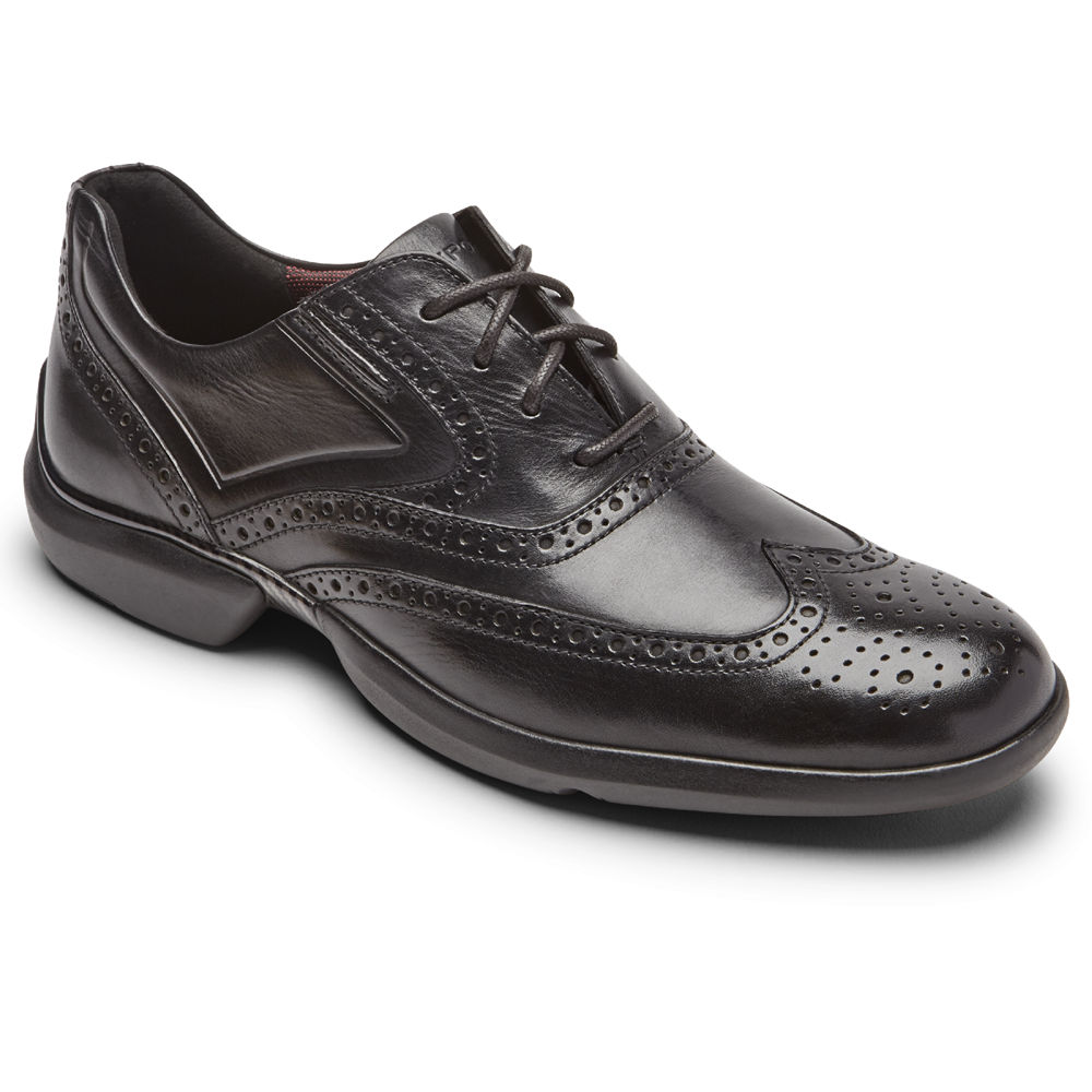 Rockport Mens Lace Up Black - Total Motion Advance Wingtip - UK 672-DIZWYJ